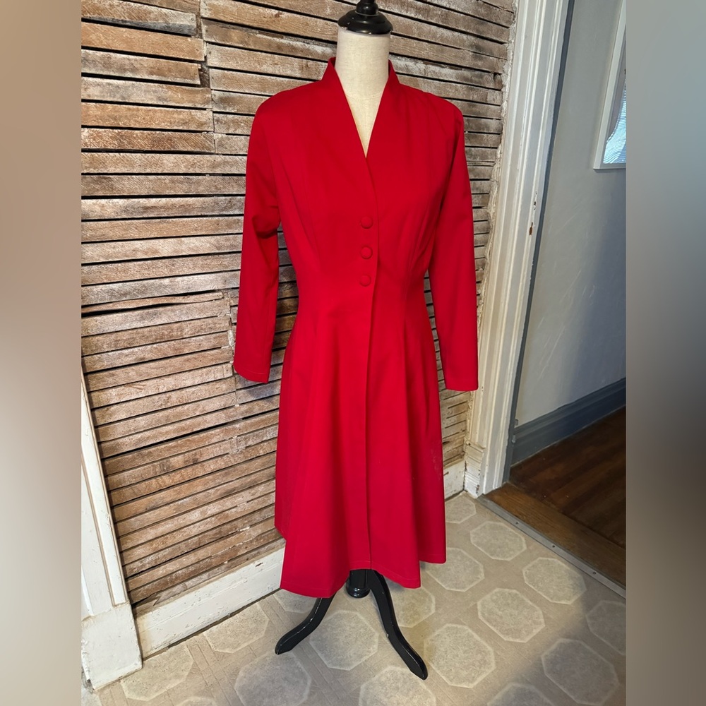 Custom Red Dress Coat by Heart My Closet